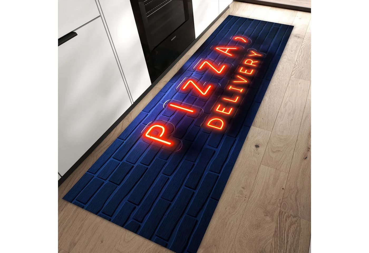 Primedeco Küchenteppich Pizzalieferservice PVC rutschfest abwaschbar - Bild 2