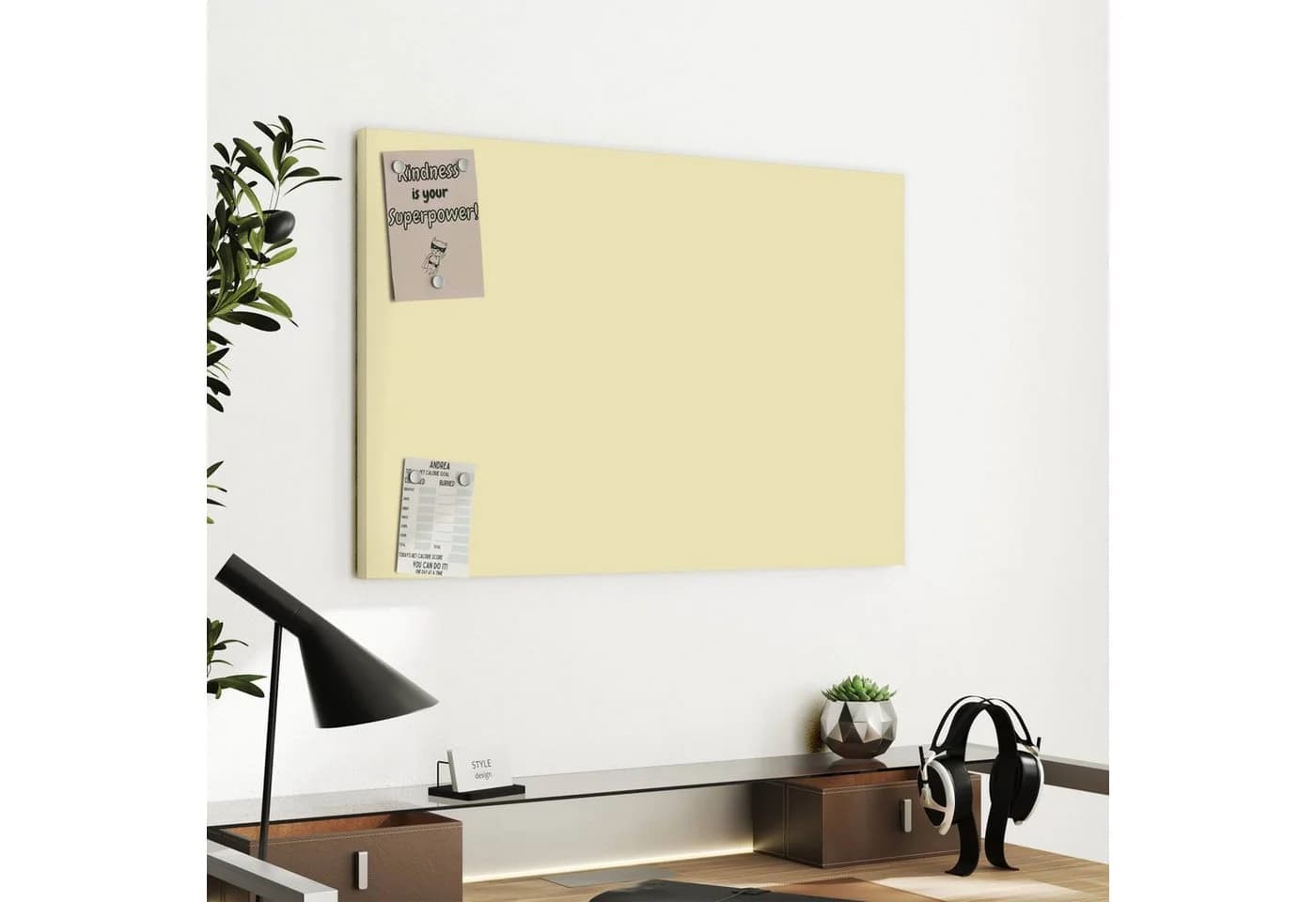 Primedeco Memoboard Metall Beiger Hintergrund – beschreibbar & magnetisch - Bild 4