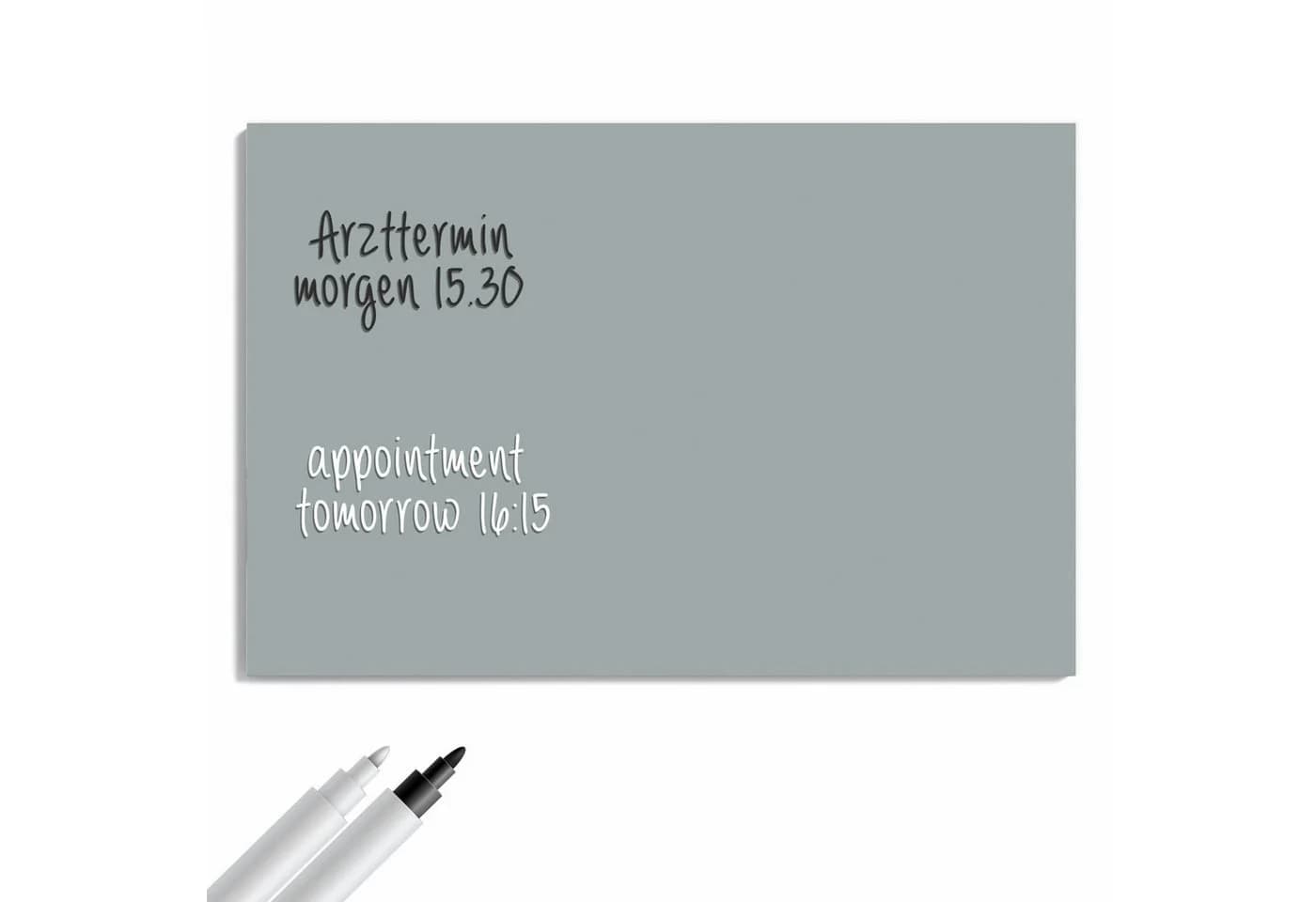 Primedeco Memoboard Metall Grauer Hintergrund III Magnetisch Beschreibbar