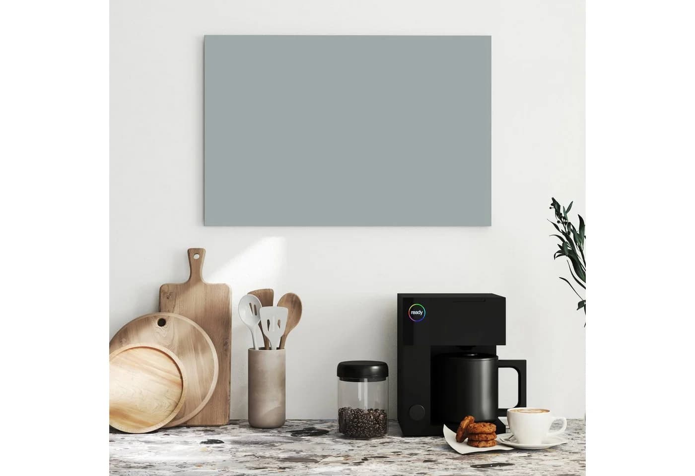 Primedeco Memoboard Metall Grauer Hintergrund III Magnetisch Beschreibbar - Bild 3