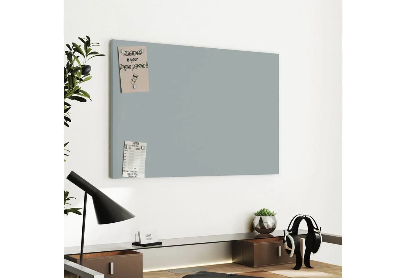 Primedeco Memoboard Metall Grauer Hintergrund III Magnetisch Beschreibbar - Bild 4