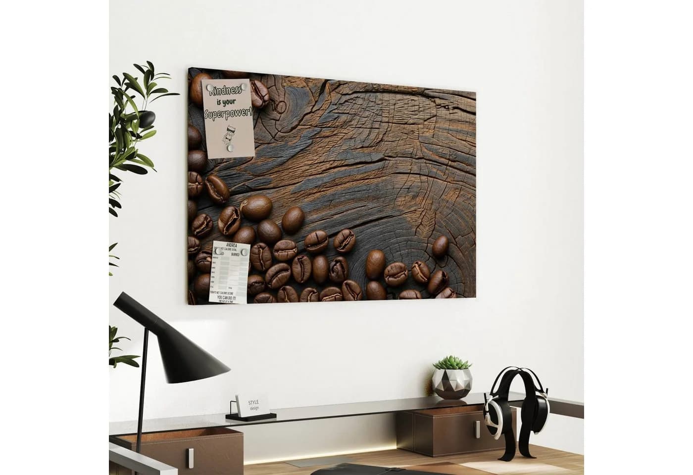 Primedeco Memoboard Metall Kaffeebohnenholz beschreibbar magnetisch - Bild 4