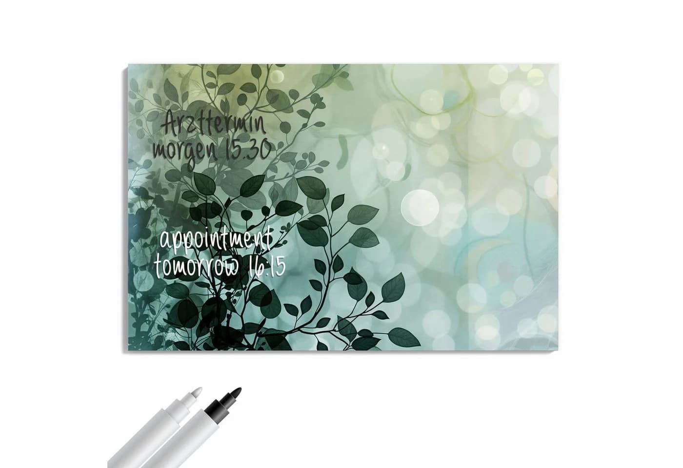 Primedeco Memoboard Metall Blättertraum beschreibbar magnetisch