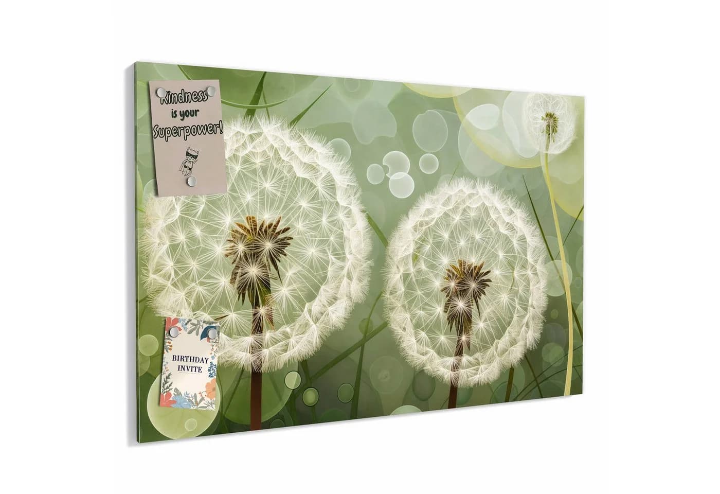 Primedeco Memoboard Metall Magnettafel Löwenzahn Grün - Bild 2
