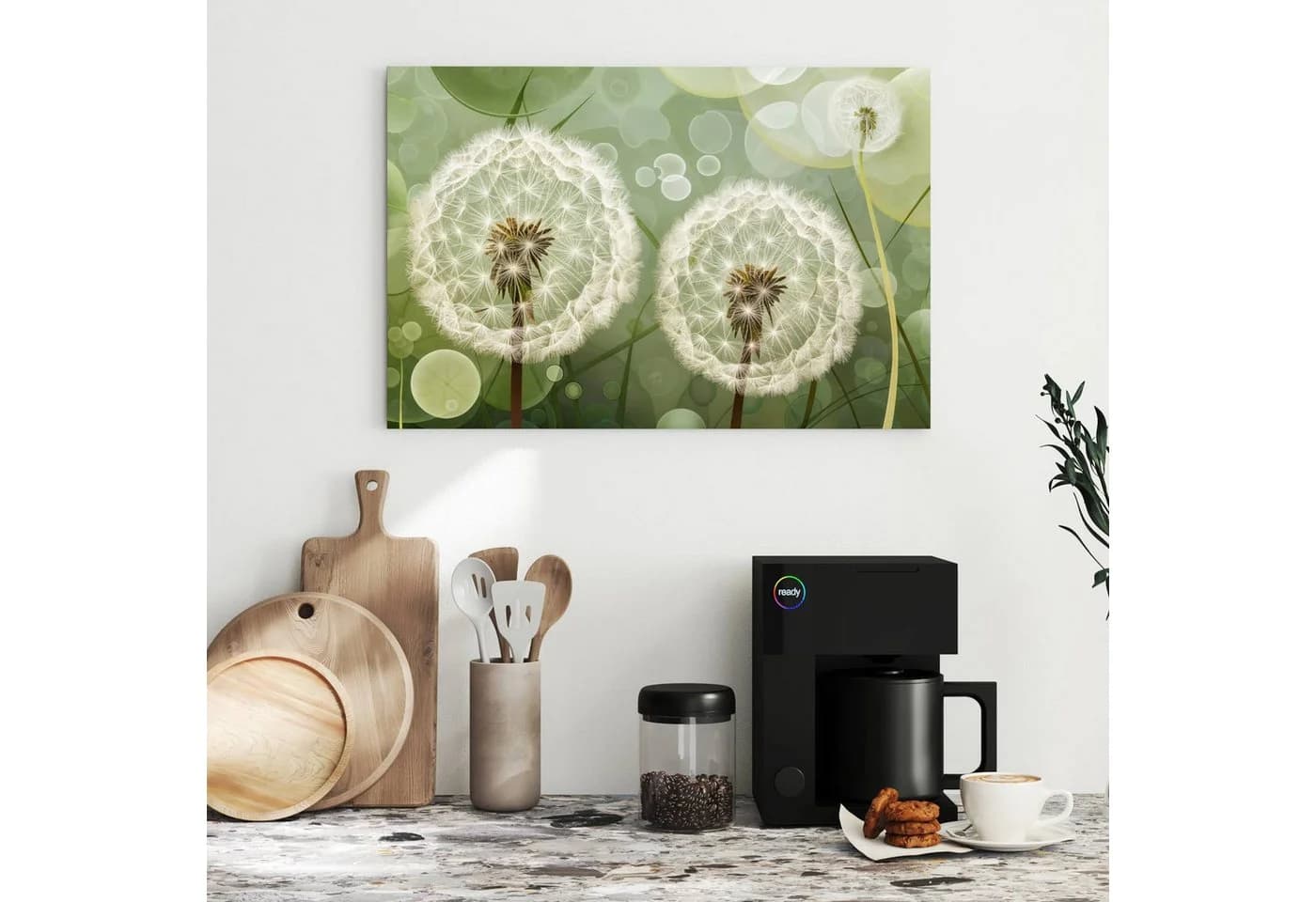 Primedeco Memoboard Metall Magnettafel Löwenzahn Grün - Bild 3