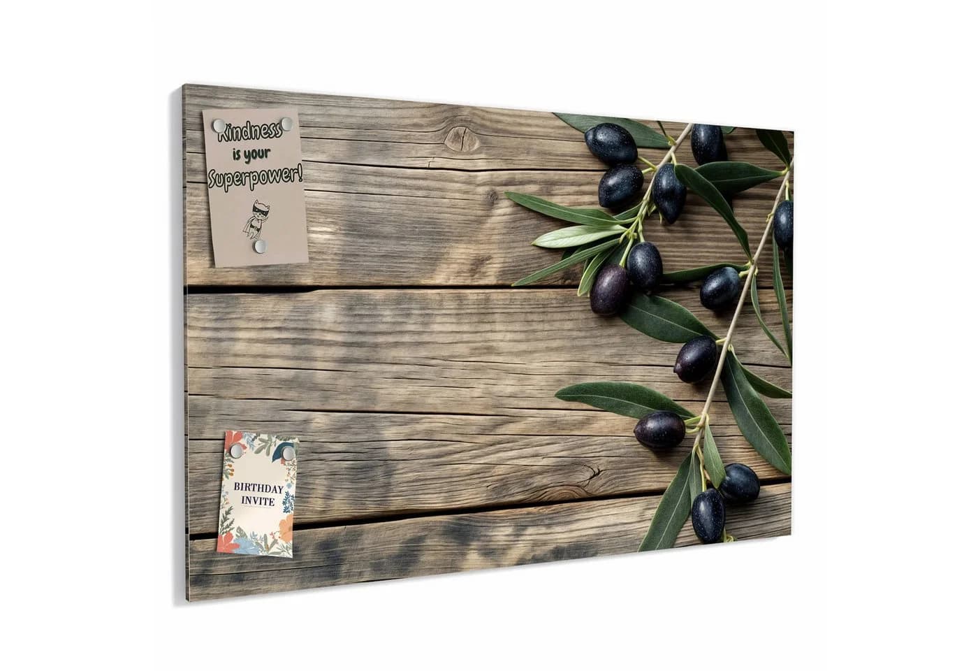 Primedeco Memoboard Metall Magnettafel Holztisch Oliven beschreibbar - Bild 2