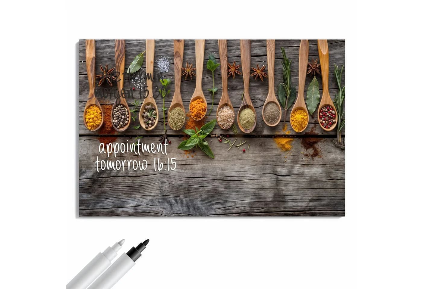 Primedeco Memoboard Metall Sanfte Küchengewürze Magnetisch Beschreibbar