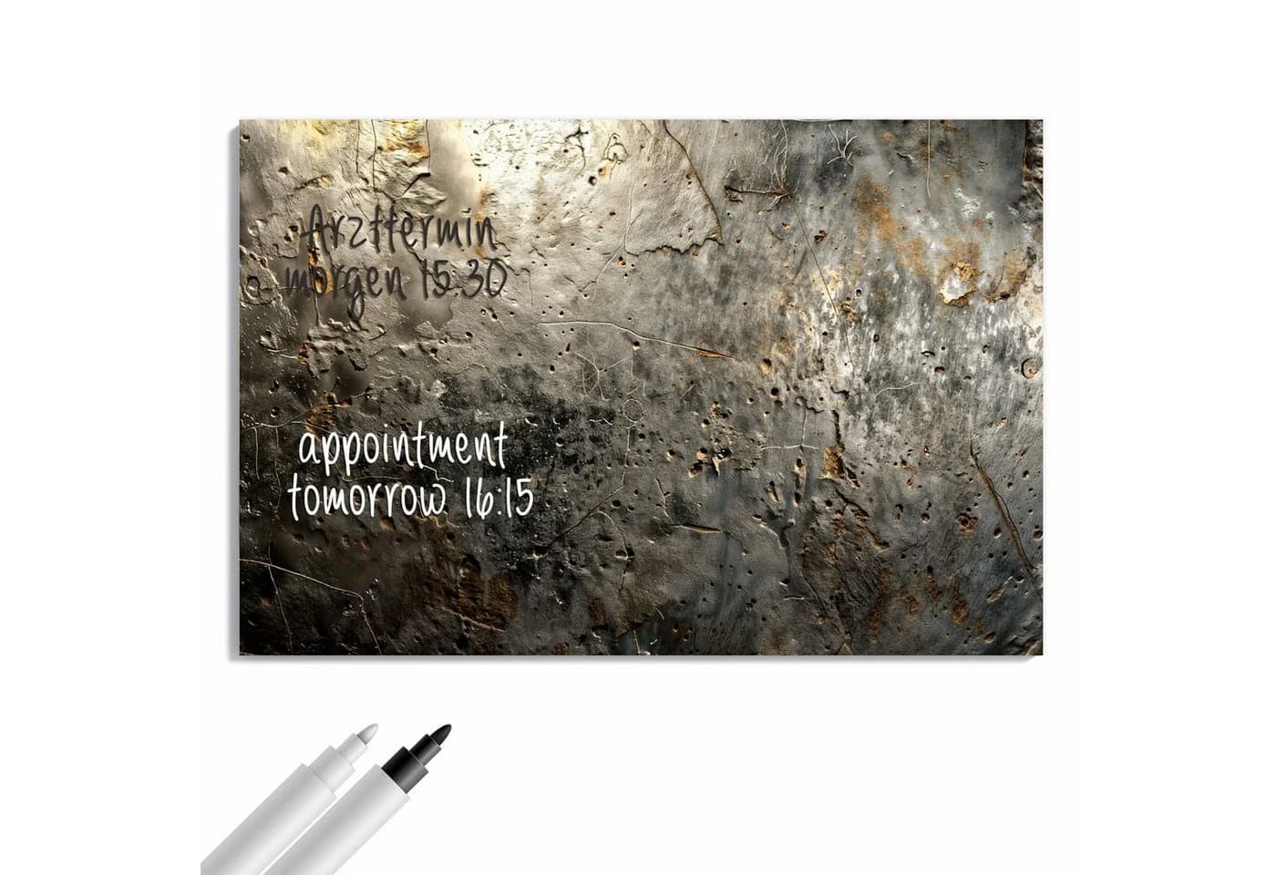 Primedeco Memoboard Metall Abstrakte Oberfläche beschreibbar magnetisch