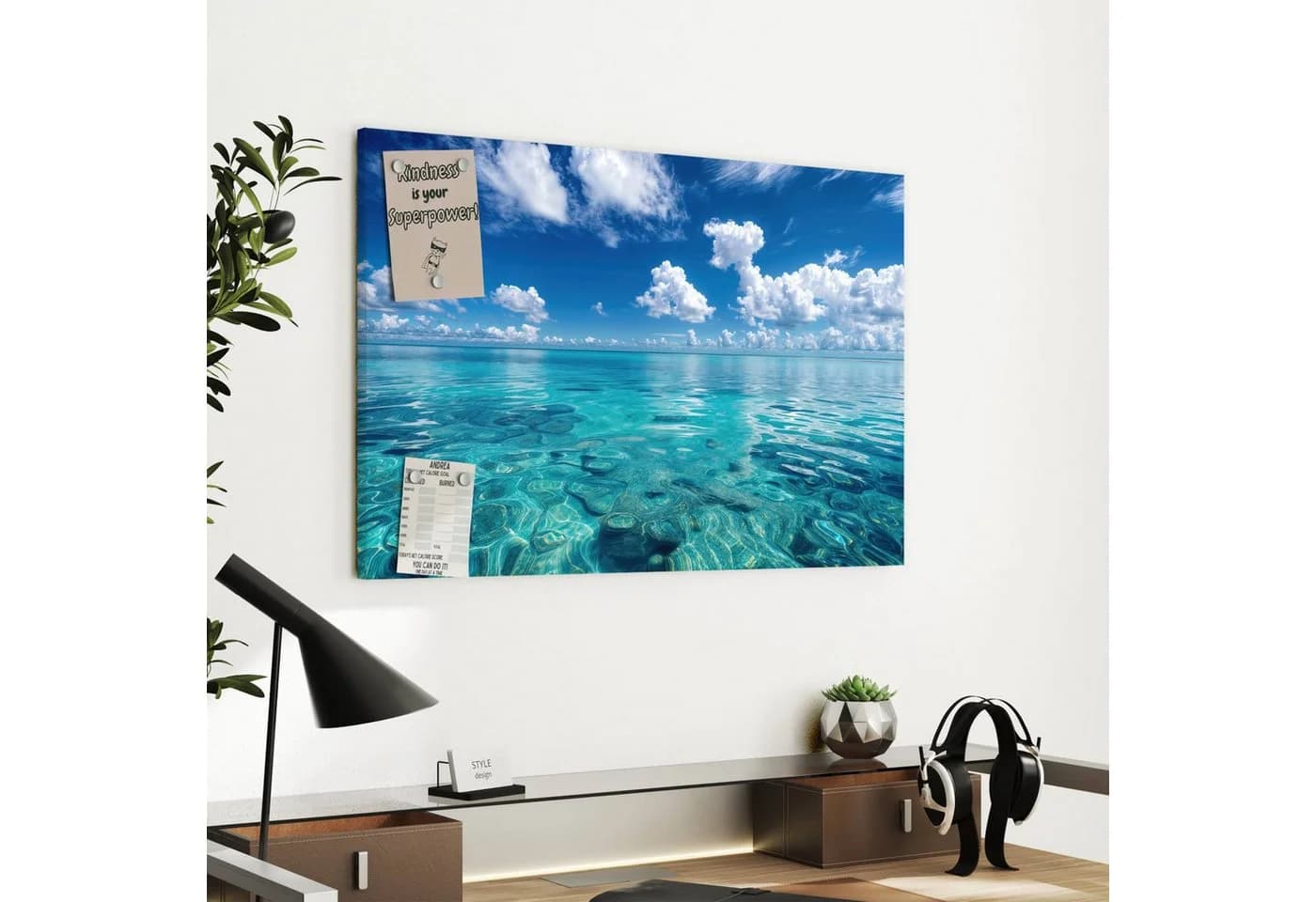 Primedeco Memoboard Metall Meereshorizont beschreibbar magnetisch - Bild 4