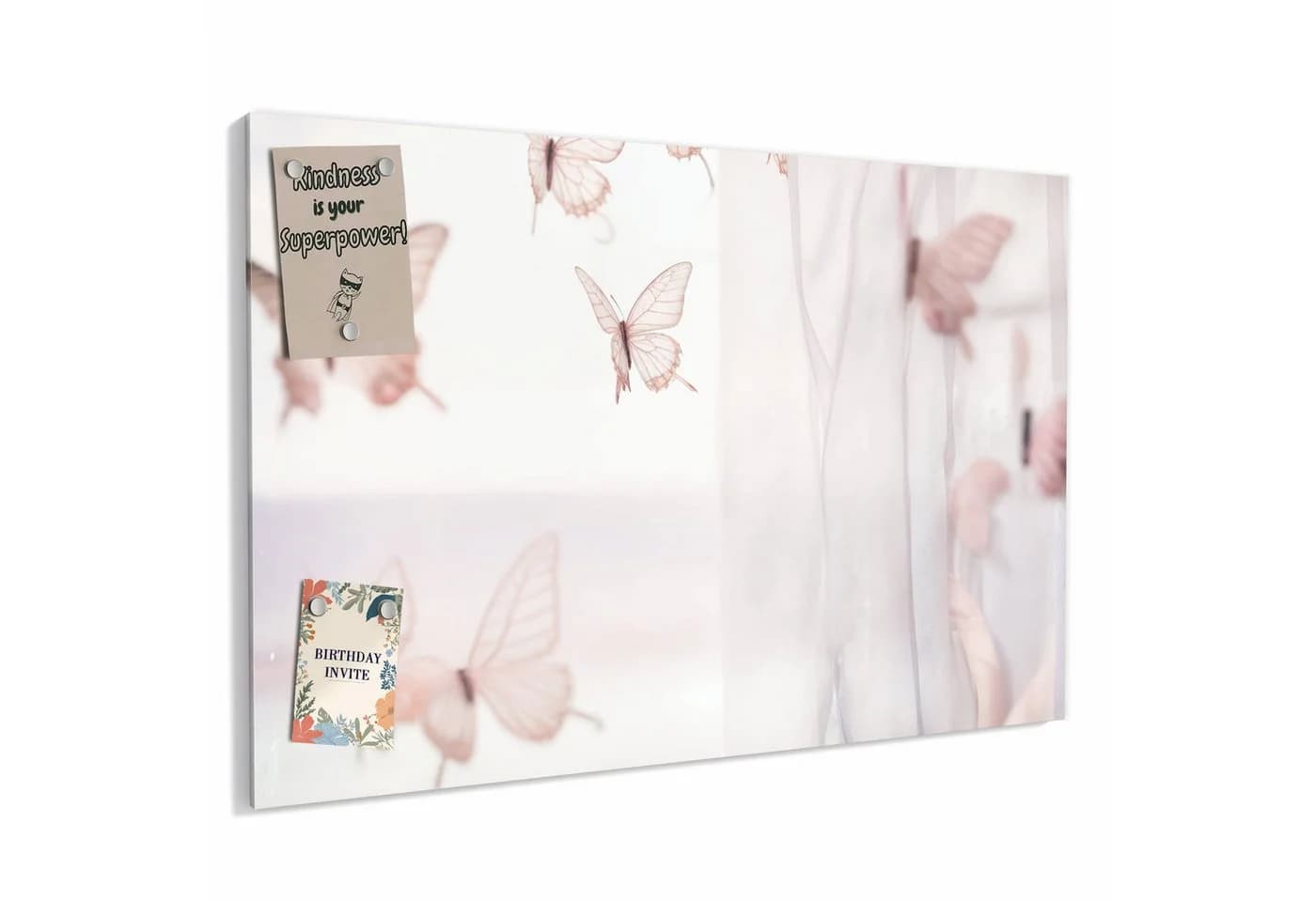 Primedeco Memoboard Metall Schmetterlinge Vorhangsins Magnetisch Beschreibbar - Bild 2