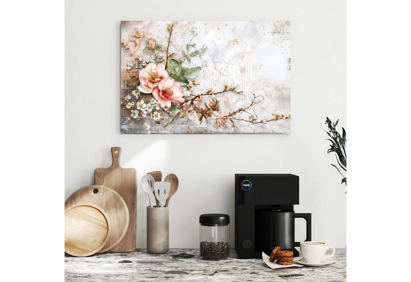 Primedeco Memoboard Metall Magnettafel Rosa Warme Blumenarrangement - Bild 3