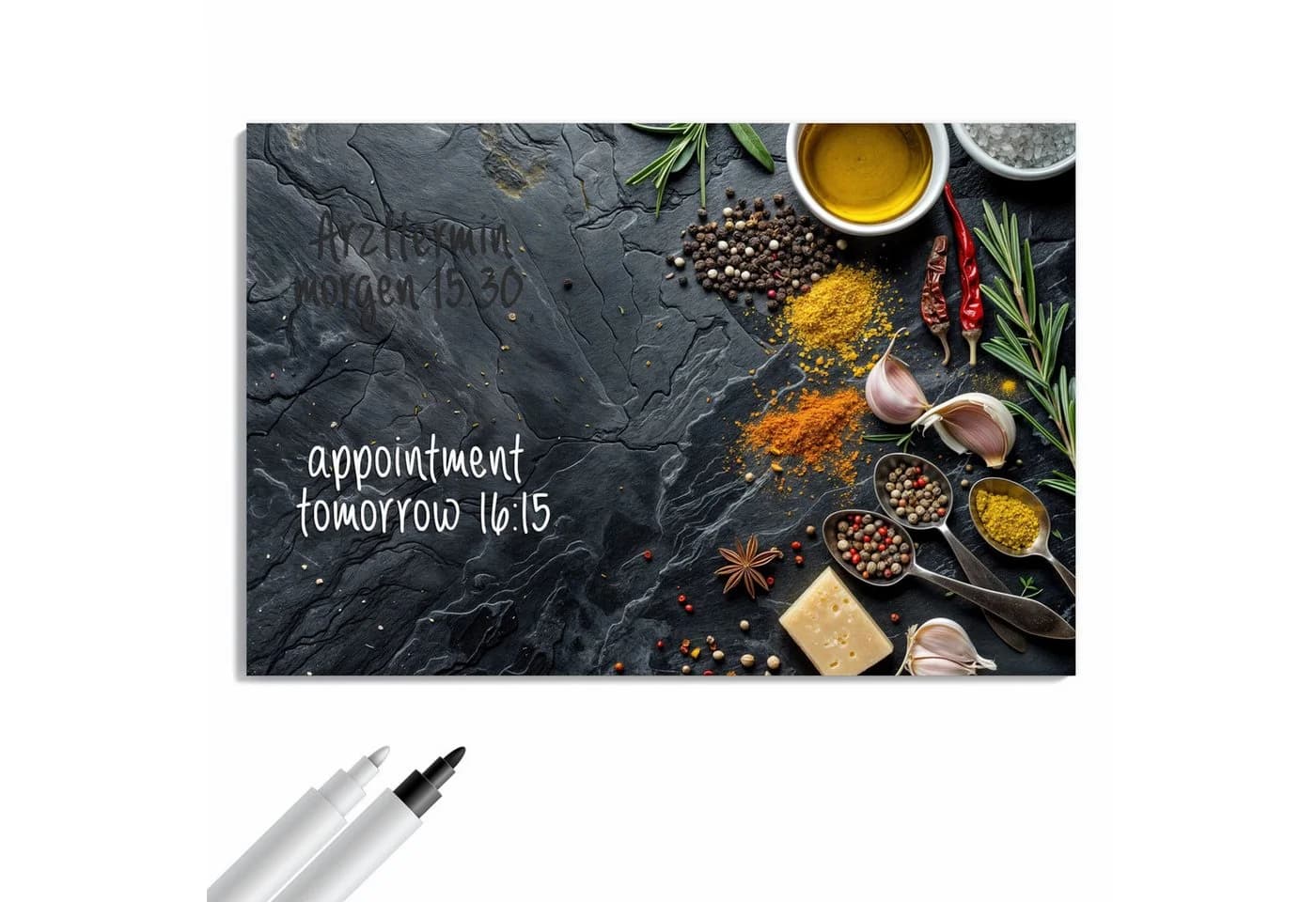 Primedeco Memoboard Metall Küche Zutaten beschreibbar magnetisch