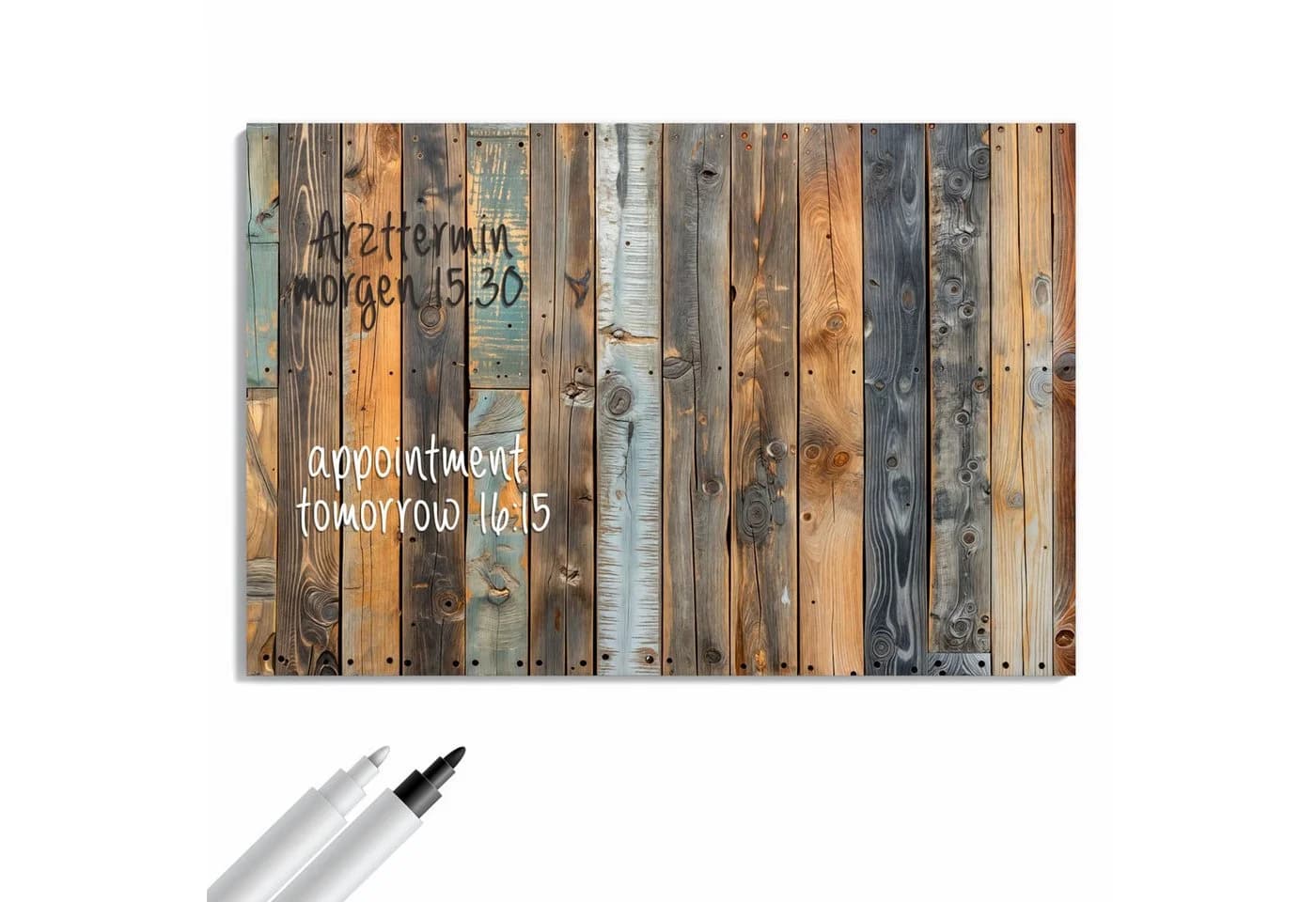 Primedeco Memoboard Metall Holzwandpaneele beschreibbar magnetisch