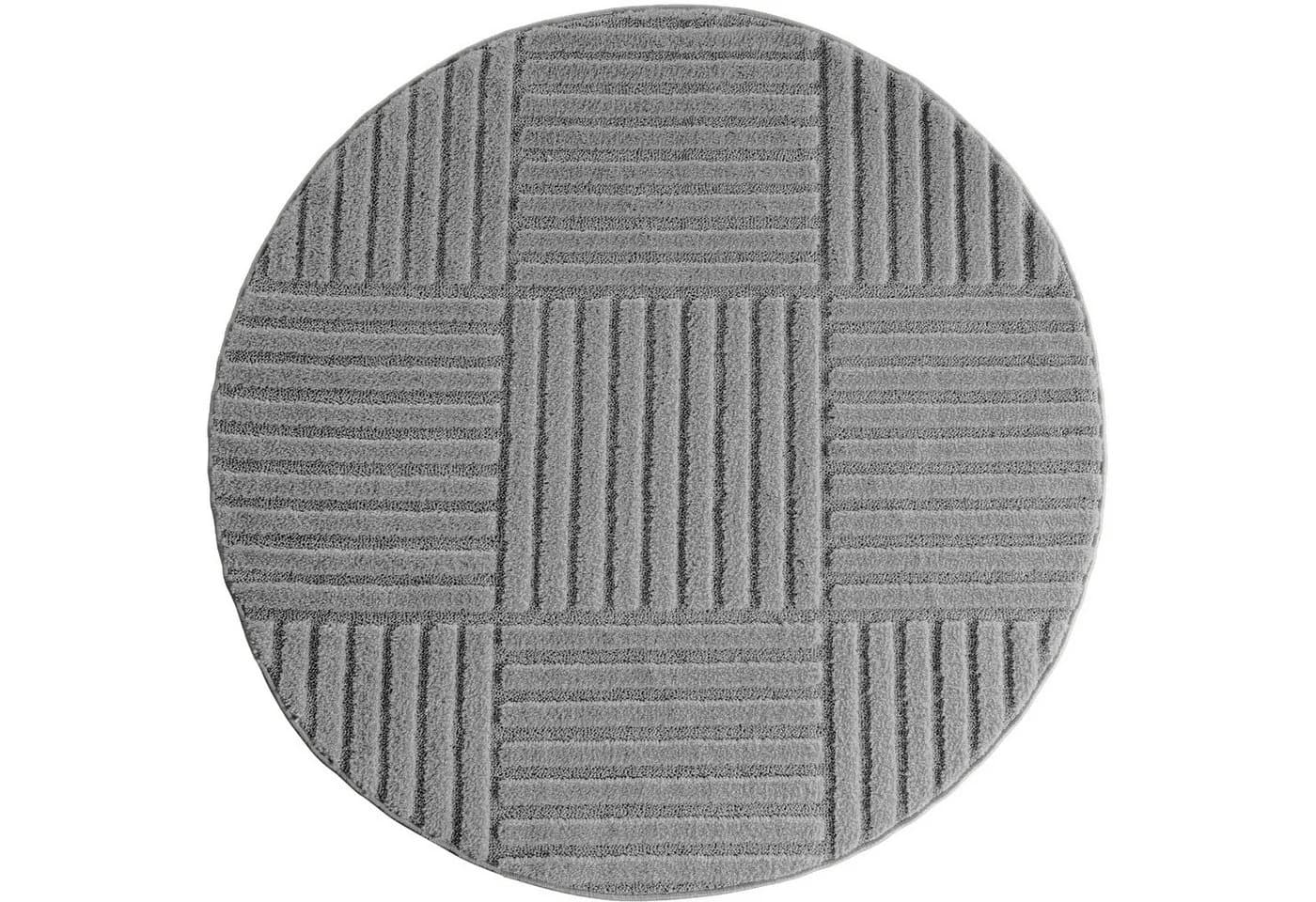 Teppium Hochflor-Teppich Boho-Design Rund 20 mm Skandinavischer Stil