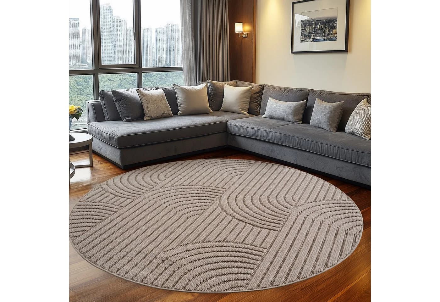 Teppium Teppich Skandinavischer Boho-Teppich Beige Rund - Bild 2