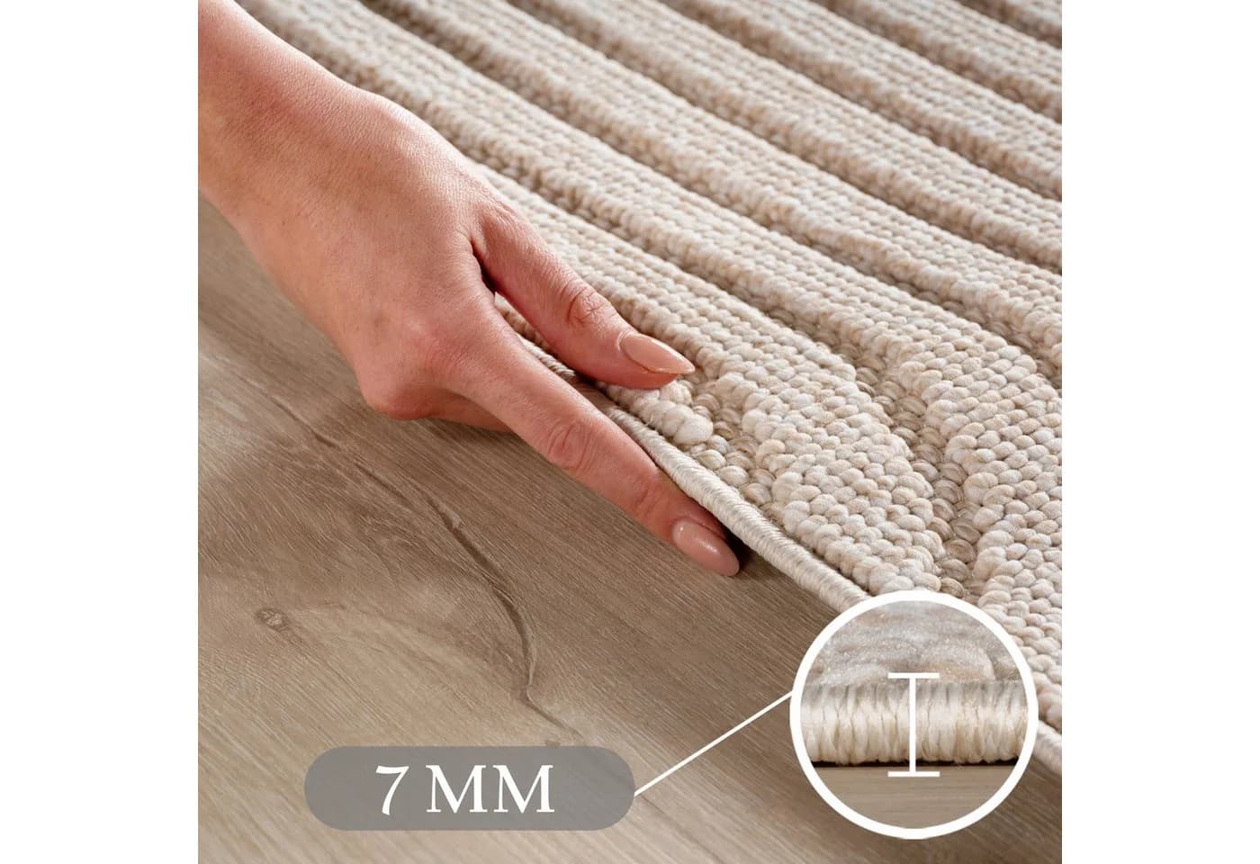 Teppium Teppich Skandinavischer Boho-Teppich Beige Rund - Bild 3