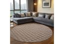 Teppium Bouclé-Teppich Beige/Braun Karomuster Rund Bild 2