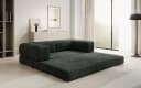 Luxusbetten24 Schlafsofa Lazy Spar-Set 3-Sitzer Cord Grün mit Hocker Bild 3