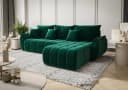 Luxusbetten24 Schlafsofa Lenoa L in Samt Grün mit Stauraum Bild 1