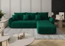 Luxusbetten24 Schlafsofa Lenoa L in Samt Grün mit Stauraum Bild 3