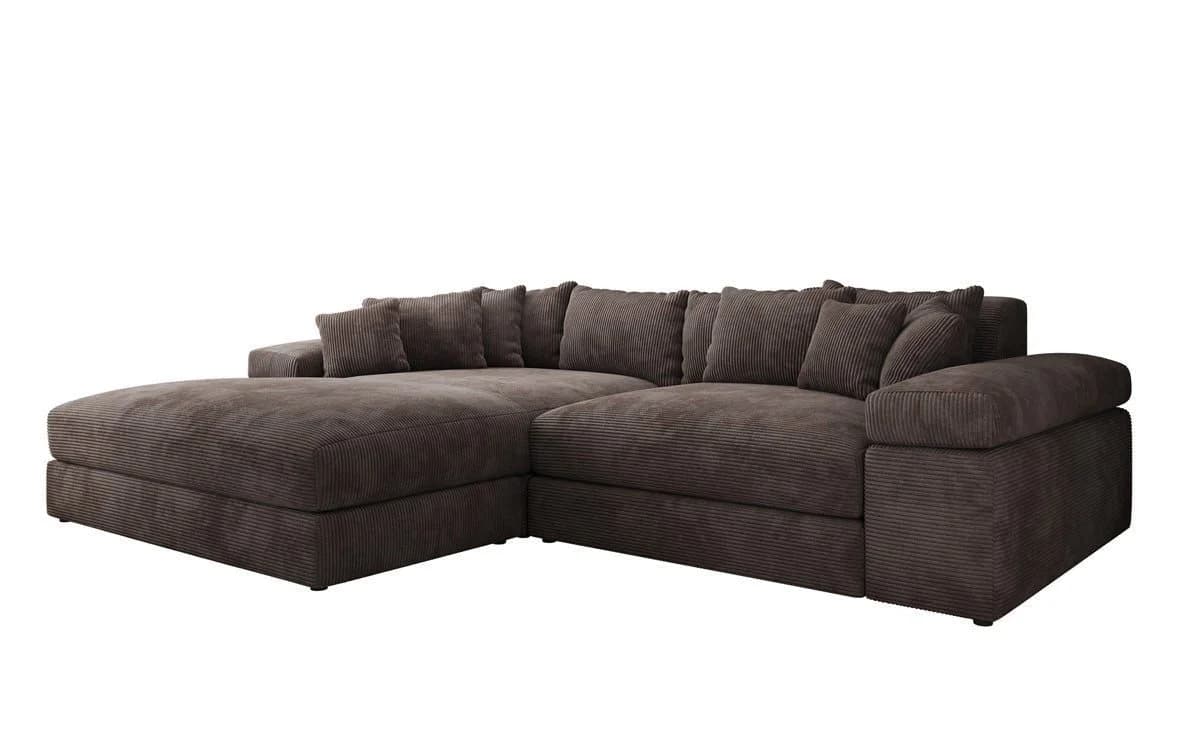 Luxusbetten24 Sofa Designer Sofa Bernardo Braun mit breiter Ottomane - Bild 2