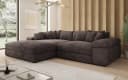 Luxusbetten24 Sofa Designer Sofa Bernardo Braun mit breiter Ottomane Bild 3