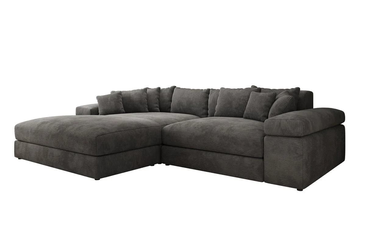 Luxusbetten24 Designer Sofa Bernardo Grau mit breiter Ottomane - Bild 2