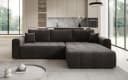Luxusbetten24 Schlafsofa Leveno L Samt Dunkelbraun mit Stauraum Bild 1