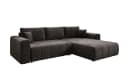 Luxusbetten24 Schlafsofa Leveno L Samt Dunkelbraun mit Stauraum Bild 2