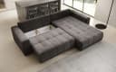 Luxusbetten24 Schlafsofa Leveno L Samt Dunkelbraun mit Stauraum Bild 3