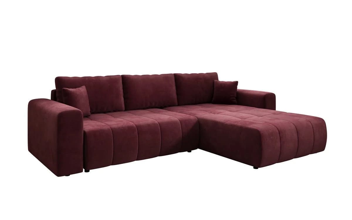 Leveno Schlafsofa L Samt Grau Stauraum & Schlaffunktion - Bild 2