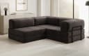 Luxusbetten24 Schlafsofa Lazy L Mini Samt Braun Bild 1