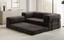 Luxusbetten24 Schlafsofa Lazy L Mini Samt Braun Bild 4