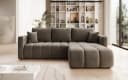 Luxusbetten24 Schlafsofa Beatrice L in Samt grau mit Schlaffunktion und Stauraum Bild 2