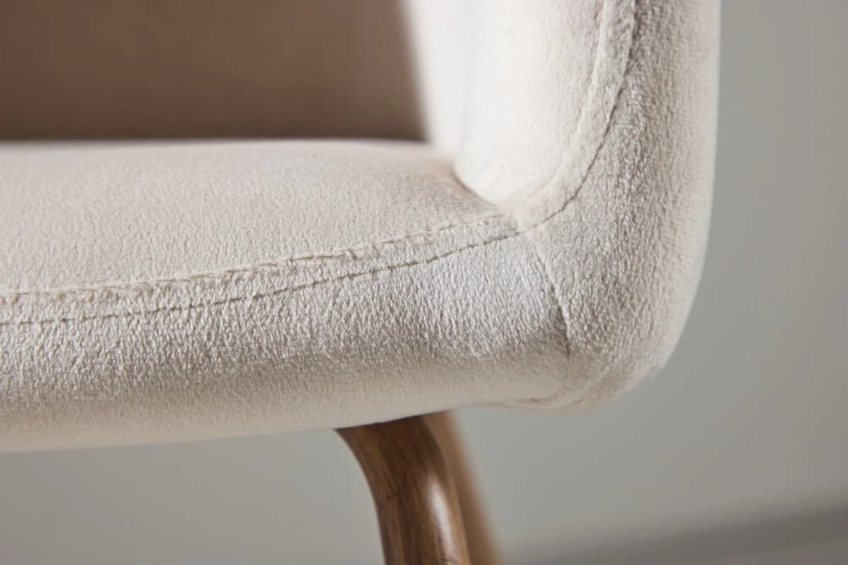 Luxusbetten24 Esszimmerstuhl Natura Polyester-Samt Beige - Bild 4
