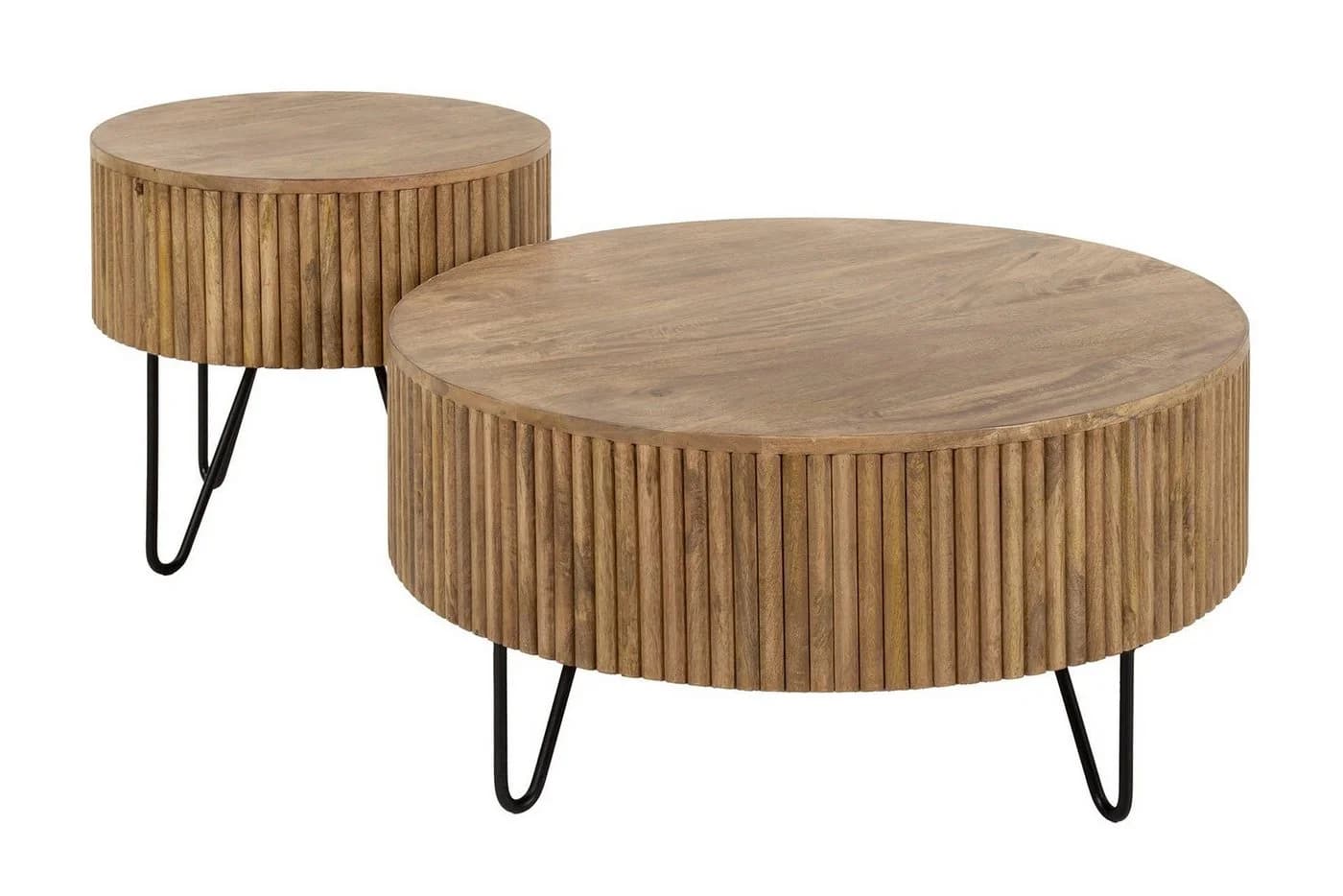 Luxusbetten24 Couchtisch Duna 2er Set Mangoholz Beige Modern - Bild 2