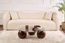 Luxusbetten24 Couchtisch Morento mit runder Glasplatte Rauch Bild 1