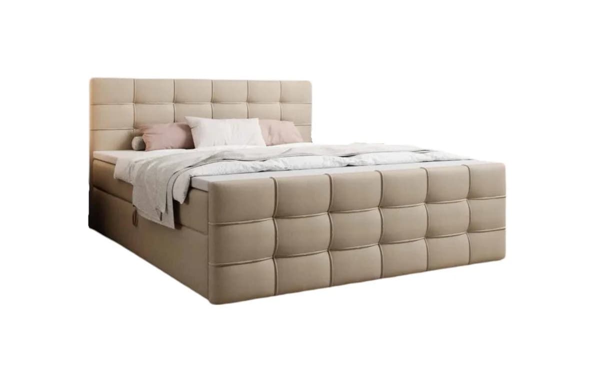 Luxusbetten24 Boxspringbett Luxor Kunstleder Beige mit Stauraum - Bild 2