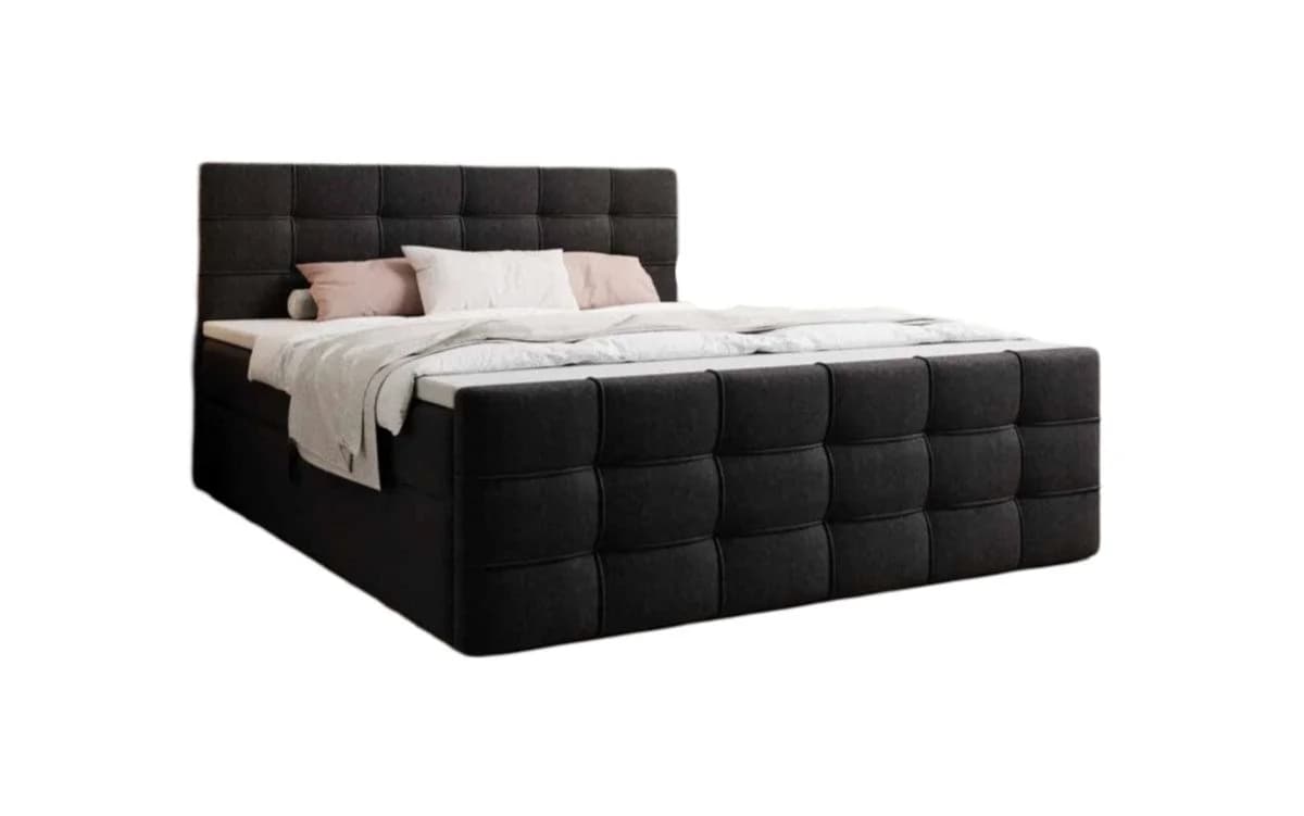 Luxusbetten24 Boxspringbett Luxor Stoff Schwarz mit Stauraum - Bild 2