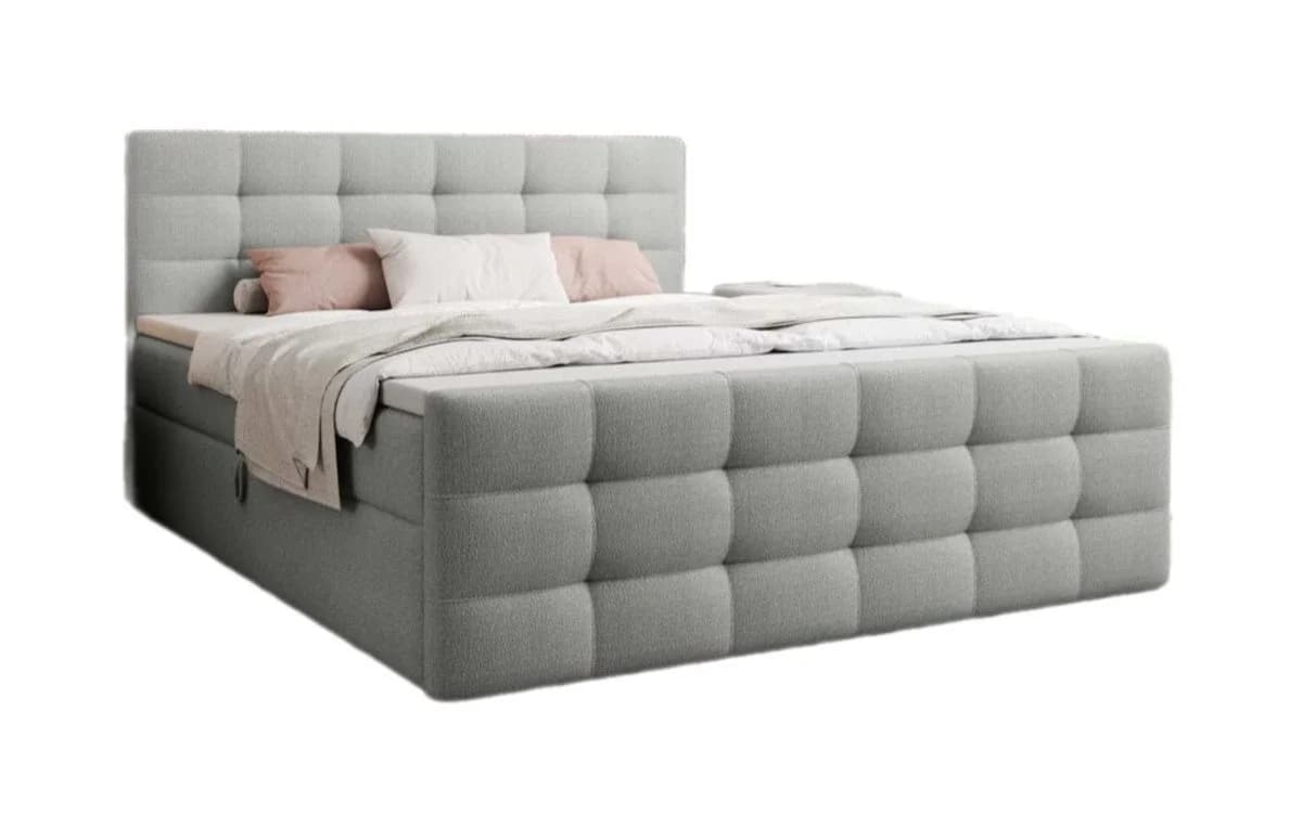 Luxusbetten24 Boxspringbett Luxor Bouclé Grau mit Stauraum - Bild 2