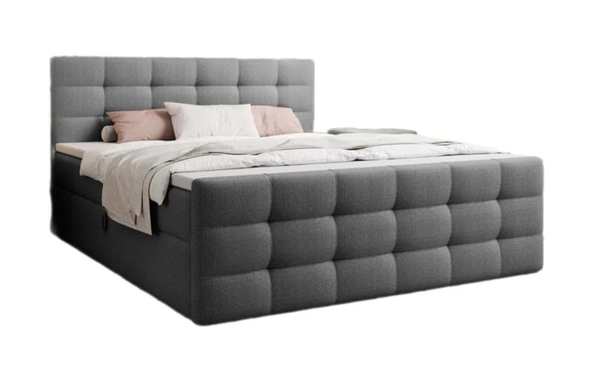 Luxusbetten24 Boxspringbett Luxor in Bouclé mit Stauraum grau - Bild 2
