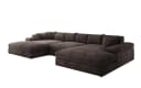 Luxusbetten24 Designer Sofa Bernardo U in Cord Braun mit breiter Ottomane Bild 2