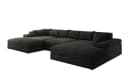 Luxusbetten24 Designer Sofa Bernardo U Cord Schwarz mit Ottomane Bild 2