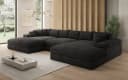Luxusbetten24 Designer Sofa Bernardo U Cord Schwarz mit Ottomane Bild 3