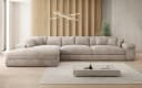 Luxusbetten24 Designer Sofa Bernardo L Maxi Cord Beige mit Ottomane Bild 1