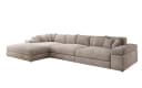 Luxusbetten24 Designer Sofa Bernardo L Maxi Cord Beige mit Ottomane Bild 2