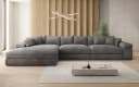 Luxusbetten24 Designer Sofa Bernardo L Maxi Cord Grau mit Ottomane Bild 1