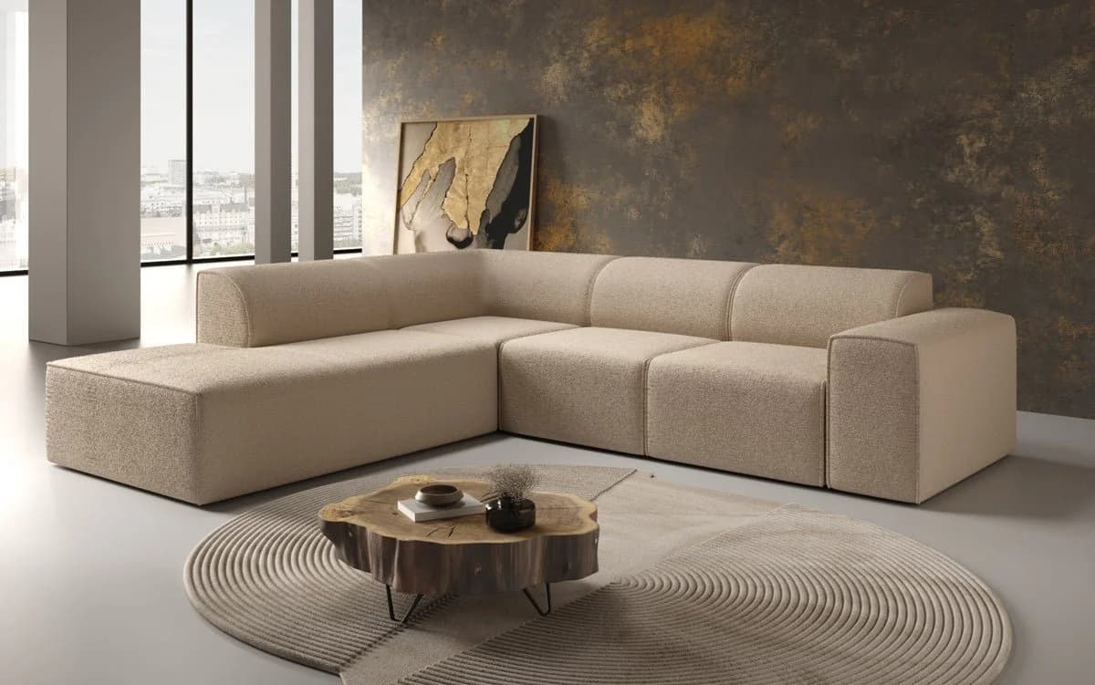 Luxusbetten24 Designer Sofa Idiola L in Teddy Bouclé Beige