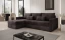 Luxusbetten24 Schlafsofa Roma Cord Braun mit Stauraum und Schlaffunktion Bild 1