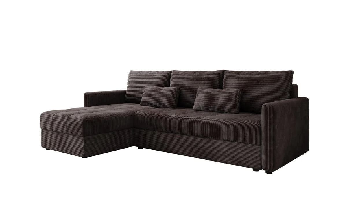 Luxusbetten24 Schlafsofa Roma Cord Braun mit Stauraum und Schlaffunktion - Bild 2